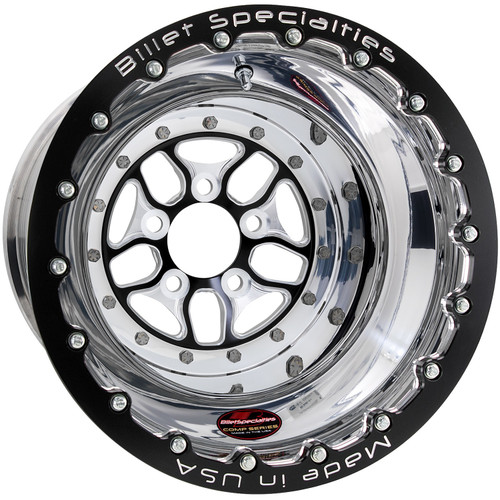 Billet Specialties Comp 7 Single Beadlock 15x10 5x4.50 BC 6.50in BS Black Anodized Drag Wheel BCSBL075106565