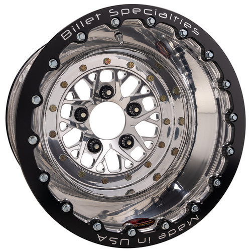 Billet Specialties Comp 8 Double Beadlock 15x13 5x4.50 BC 6.50in BS Polished Drag Wheel CDB085136565