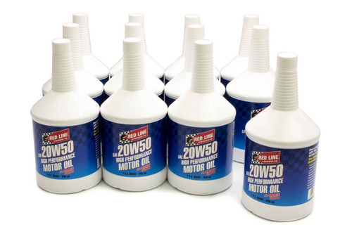 Red Line High Zinc Motor Oil 20W50 1 qt Set of 12 (12524) product photo