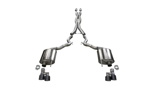 CORSA Xtreme Cat-Back Exhaust | 2018-2023 Ford Mustang 5.0L Coyote V8 | 4in Black PVD Tips | CORSA Active Valves | 21048BLK