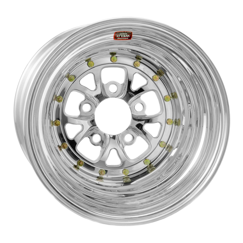 WELD Racing V-Series 15x10 Polished Center - Polished Shell Non-Beadlock Drag Wheel - 84P-510276