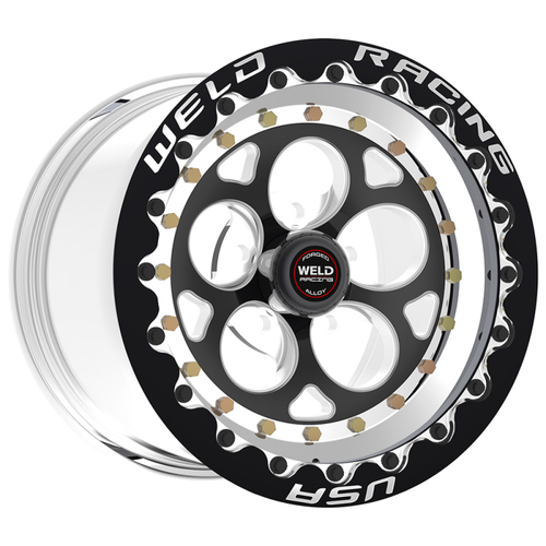 WELD Racing Magnum III 15x10 Polished Center - Polished Shell Polished Single Beadlock MT Drag Wheel - 792P510206G