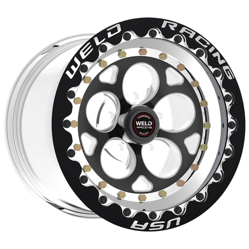 WELD Racing Magnum III 15x10 Polished Center - Polished Shell Polished Single Beadlock MT Drag Wheel - 792P510214G