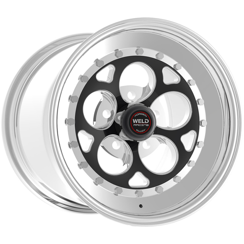 WELD Racing Magnum III 17x5 Black Center - Polished Shell Front Runner - 92HB7050B22A