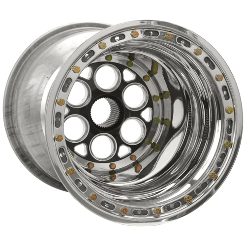 WELD Racing Magnum Sprint 15x15 Black Center - Polished Shell Polished Outer Beadlock Knurled Sprint Car Wheel - 735B-51526K