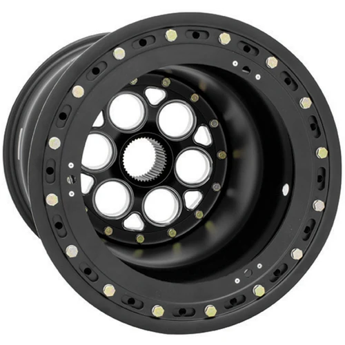 WELD Racing Magnum Sprint 15x17 Black Center - Black Shell Double Beadlock Knurled Black Mud Cover Sprint Car Wheel - 735B-517B46K-6