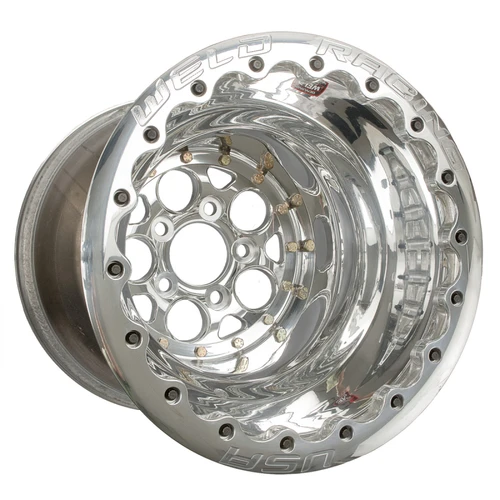 WELD Racing Magnum 15x15 Polished Center - Polished Shell Double Beadlock MT Drag Wheel - 86P-515208MP
