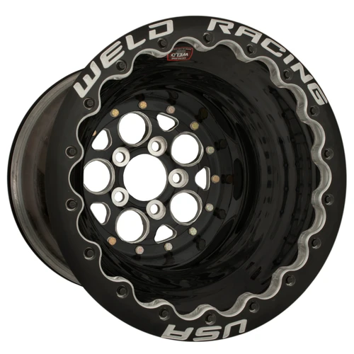 WELD Racing Magnum 16x16 Black Center - Black Shell Black Double Beadlock Drag Wheel - 86B-616B280UB