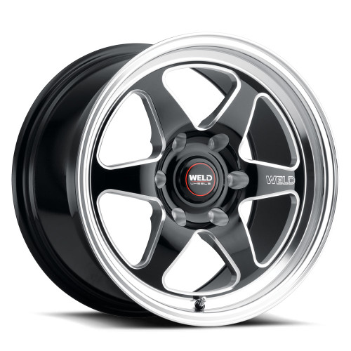WELD Ventura 6 Drag Gloss Black Wheel with Milled Spokes 17x9.5 | 6x127 BC (6x5) | +35 Offset | 6.625 Backspacing - S15679581P35 for 2006, 2007, 2008, 2009 Chevrolet TrailBlazer SS