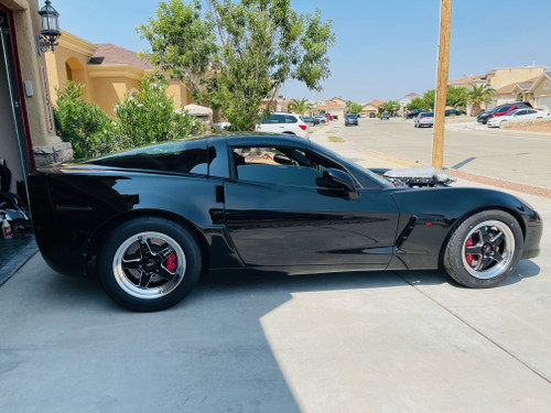 WELD Ventura 5 Drag Gloss Black Wheel with Milled Spokes 17x11 | 5x120.65 BC (5x4.75) | +43 Offset | 7.75 Backspacing - S15571163P43 for 2006, 2007, 2008, 2009, 2010, 2011, 2012, 2013 Chevrolet Corvette C6 Z06 / Grand Sport