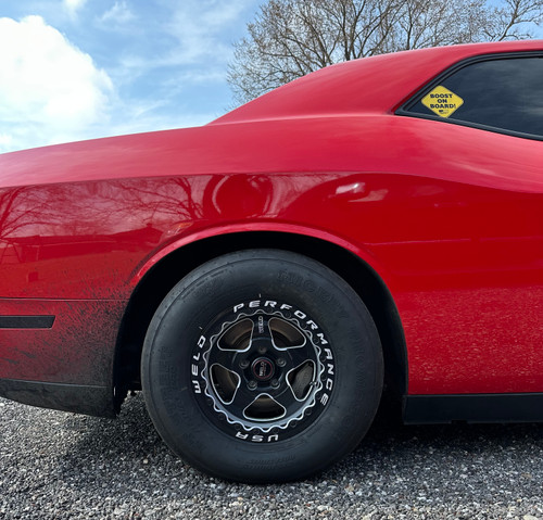 WELD Ventura 5 Beadlock Drag Gloss Black Wheel with Milled Spokes 15x10 | 5x115 BC | +22 Offset | 6.40 Backspacing - S904B0071P22 for Challenger 2009-2023, Charger 2006-2010, Charger 2012-2023, Chrysler 300 2012-2023, Magnum 2005-2009, Charger & Challenger Hellcat Standard Body 2015-2023