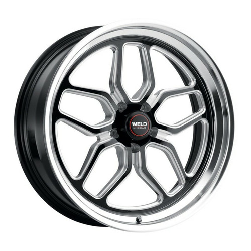 WELD Laguna Drag Gloss Black Wheel with Milled Spokes 18x10 | 5x115 BC | +30 Offset | 6.70 Backspacing - S15280071P30 for Challenger 2009-2023, Charger 2006-2010, Charger 2012-2023, Chrysler 300 2012-2023, Magnum 2005-2009, Charger & Challenger Hellcat Standard Body 2015-2023