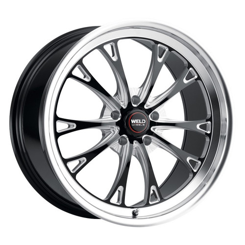 WELD Belmont Street Gloss Black Wheel with Milled Spokes 20x9 | 5x114.3 BC (5x4.5) | +29 Offset | 6.1 Backspacing - S11309065P29 for 2005-2014 Mustang GT / V6 / Coyote, 2015-2022 Ford Mustang GT / EcoBoost 2.3L / 5.0L