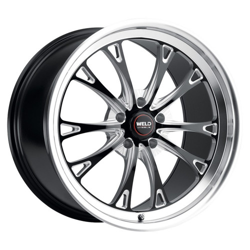 WELD Belmont Street Gloss Black Wheel with Milled Spokes 18x9.5 | 5x120.65 BC (5x4.75) | +50 Offset | 7.2 Backspacing - S11389562P50 for Corvette C5 Base & Z06 1997-2004, Corvette C6 Base 2005-2013, Corvette C6 Z51 2005-2009, Corvette C7 Base 2014-2019, Corvette C7 Z51 Stingray 2014-2019, Camaro 1993-2002, Firebird 1993-2002, 4th GEN F-Body
