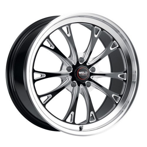 WELD Belmont Drag Gloss Black Wheel with Milled Spokes 17x10 | 5x114.3 BC (5x4.5) | +50 Offset | 7.50 Backspacing - S15770067P50 for Shelby GT500 2007-2014, Mustang S197 V6 / GT 2005-2014, Mustang S550 GT / V6 / EcoBoost 2015-2022, Supra MK4 1993-2002 WELD Belmont Drag Gloss Black Wheel with Milled Spokes 17x10 | 5x114.3 BC (5x4.5) | +50 Offset | 7.50 Backspacing - S15770067P50 for Shelby GT500 2007-2014, Mustang S197 V6 / GT 2005-2014, Mustang S550 GT / V6 / EcoBoost 2015-2022, Supra MK4 1993-2002
