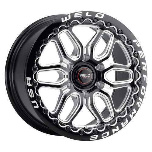 WELD Laguna 6 Beadlock Drag Gloss Black Wheel with Milled Spokes 20x11 | 6x127 BC (6x5) | +36 Offset | 7.375 Backspacing - S90301181738