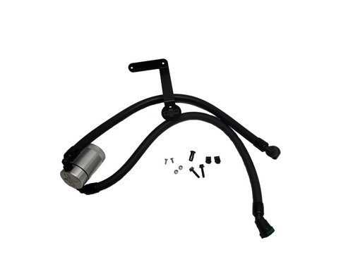 J&L 3.0 oil separator passenger side clear anodized (satin) for 2011-2026 Ford F-150 2.7L / 3.5L EcoBoost / 5.0L, 2017-2026 F-150 Raptor, 2018-2021 Expedition 3.5L - 3016P-C