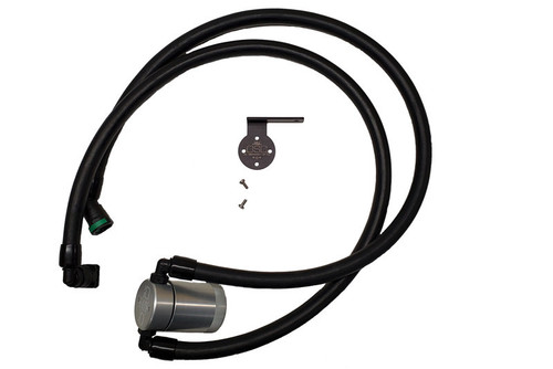 J&L 3.0 oil separator passenger side clear anodized (satin) for 2021 Ford F-150 3.5L PowerBoost - 3028P-C