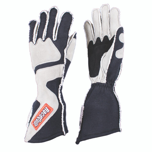 RaceQuip SFI-5 Gray/Black XL Outseam Angle Cut Glove - 359606