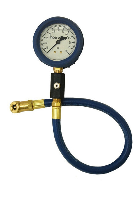 Intercomp Deluxe Air Gauge 2.5in 0-60 Liquid Filled Tire Pressure Gauge - Deluxe - 0-60 psi - Analog - 2-1/2 in Diameter - Liquid Filled - White Face - 1 lb Increments - Each - 360067