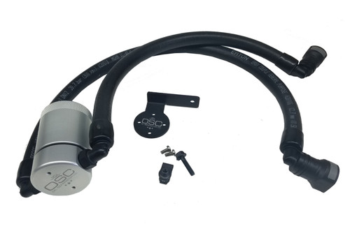 J&L 3.0 oil separator driver side clear anodized (satin) for 2011-2017 Ford F-150 5.0L, 2011-2014 F-150 6.2L and SVT Raptor - 3016D-C