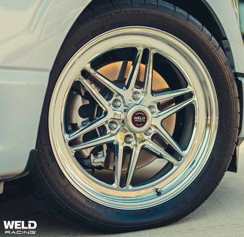 Weld Racing RT-S S81 HD Forged 17x5 / 6x5.5 BP / 1.6in. BS  Polished Center Drag Wheel (Low Pad) - 81LP7050E16A for your 1999-2025 Chevrolet Silverado / GMC Sierra 1500.
