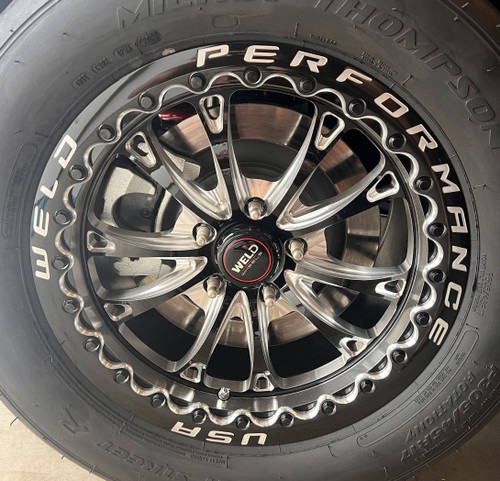 WELD Belmont Beadlock Drag Gloss Black Wheel with Milled Spokes 17x10 | 5x114.3 BC (5x4.5) | +25 Offset | 6.50 Backspacing - S90870067P25 for Explorer ST (2020-2024), 1994-1998 Mustang GT / Cobra, 1999-2004 Mustang GT / Cobra, Nissan 370Z (Z34) 2009-2020, Nissan 350Z (Z33) 2002-2008
