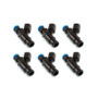 Injector Dynamics 1700cc Injectors - 48mm Length - 14mm Top - 14mm (Black) Bottom Adaptor (Set of 6)