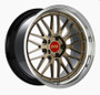 BBS LM 19x9.5 5x120 ET22 Satin Bronze Center/Bright Machined Lip/Blk Barrel Wheel -82mm PFS/Clip Req - LM434MBZ