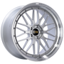 BBS LM 21x10 5x120 ET38 Diamond Silver Center Diamond Cut Lip Wheel -82mm PFS/Clip Required - LM261DSPK