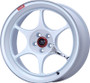 Enkei PF06 18x9.5 5x100 40mm Offset 75mm Bore White Machined Racing Wheel - 545-895-8040WM