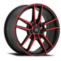 Konig Myth 16x7.5 5x114.3 ET43 Gloss Black w/ Red Tinted Clearcoat Racing Wheel - MY7651443R