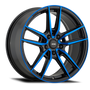 Konig Myth 16x7.5 5x114.3 ET43 Gloss Black w/ Blue Tinted Clearcoat Racing Wheel - MY7651443F