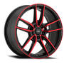 Konig Myth 17x8 5x114.3 ET43 Gloss Black w/ Red Tinted Clearcoat Racing Wheel - MY8751443R