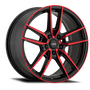 Konig Myth 17x8 5x100 ET43 Gloss Black w/ Red Tinted Clearcoat Racing Wheel - MY8751043R