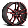 Konig Myth 18x8 5x114.3 ET43 Gloss Black w/ Red Tinted Clearcoat Racing Wheel - MY8851443R