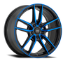 Konig Myth 18x8 5x114.3 ET43 Gloss Black w/ Blue Tinted Clearcoat Racing Wheel - MY8851443F