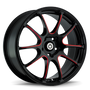 Konig Illusion 17x7 5x100 ET40 Black/Ball Cut Red Racing Wheel - IL7751040R