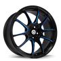 Konig Illusion 18x8 5x114.3 ET45 Black/Ball Cut Blue Racing Wheel - IL8851445F