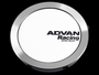 Advan 73mm Full Flat Center Cap - White/Silver Alumite - V2385