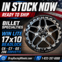 Billet Specialties Win Lite 17x10 | 5x4.75BC | 6.95in BS Single BeadLock Black Drag Wheel | C6 / C7 Grand Sport Z06 Corvette - BDPS2710BV6169 for C6 Corvette Grand Sport / Z06 2006-2013, C7 Corvette Grand Sport / Z06  2014-2019