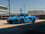 Blue Corvette C8 Vossen HFX-1 Gloss Black 20x9 and 21x12 Racing Wheels