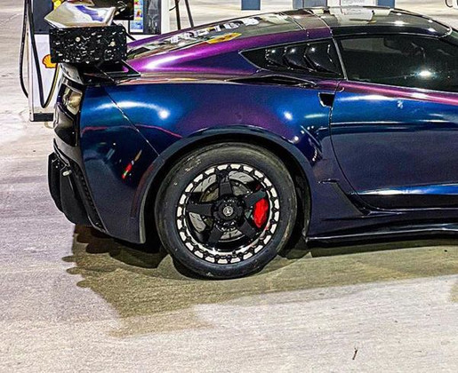 Owner Spotlight: Deep Space Wrapped 2016 C7 Z06 Corvette with Forgestar D5 18x12 Beadlocks (Rear) & 18x10 D5 Non-Beadlocks (Front)