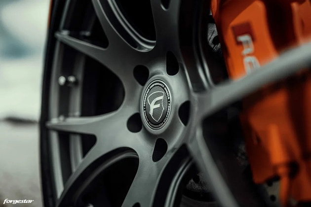 Solar Orange Audi R8 V10 on Forgestar CF5V Gloss Anthracite Wheels – 19x8.5 Fronts & 19x11 Rears.