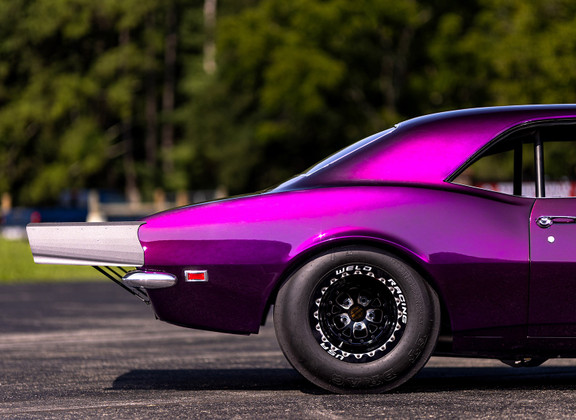 The Ultimate WELD V-Series Wheel and Tire Setup for a 1968 Camaro Drag Car.