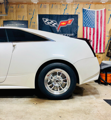 Owner Spotlight: Cadillac CTS-V Coupe on WELD S70 Drag Wheels — 18x8 Front & 17x10 Rear Proven Track Setup.