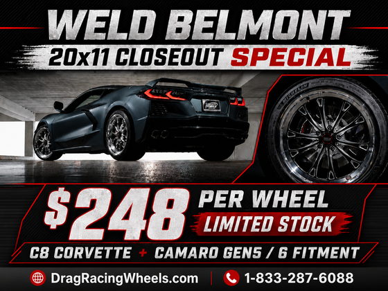 WELD Belmont Street 20x11 Wheels on Closeout Pricing: C8 Corvette & Camaro Owners Can Save Big While Inventory Lasts.