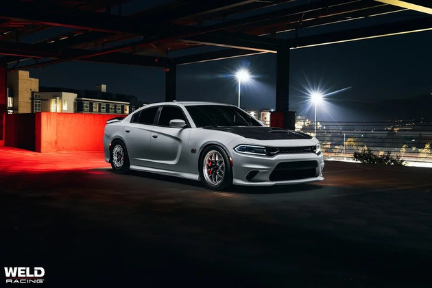 Pictures: 2021 Charger Scat Pack with WELD Solana Drag Racing Wheels (20x7 Fronts / 17x10 Beadlock Rears).