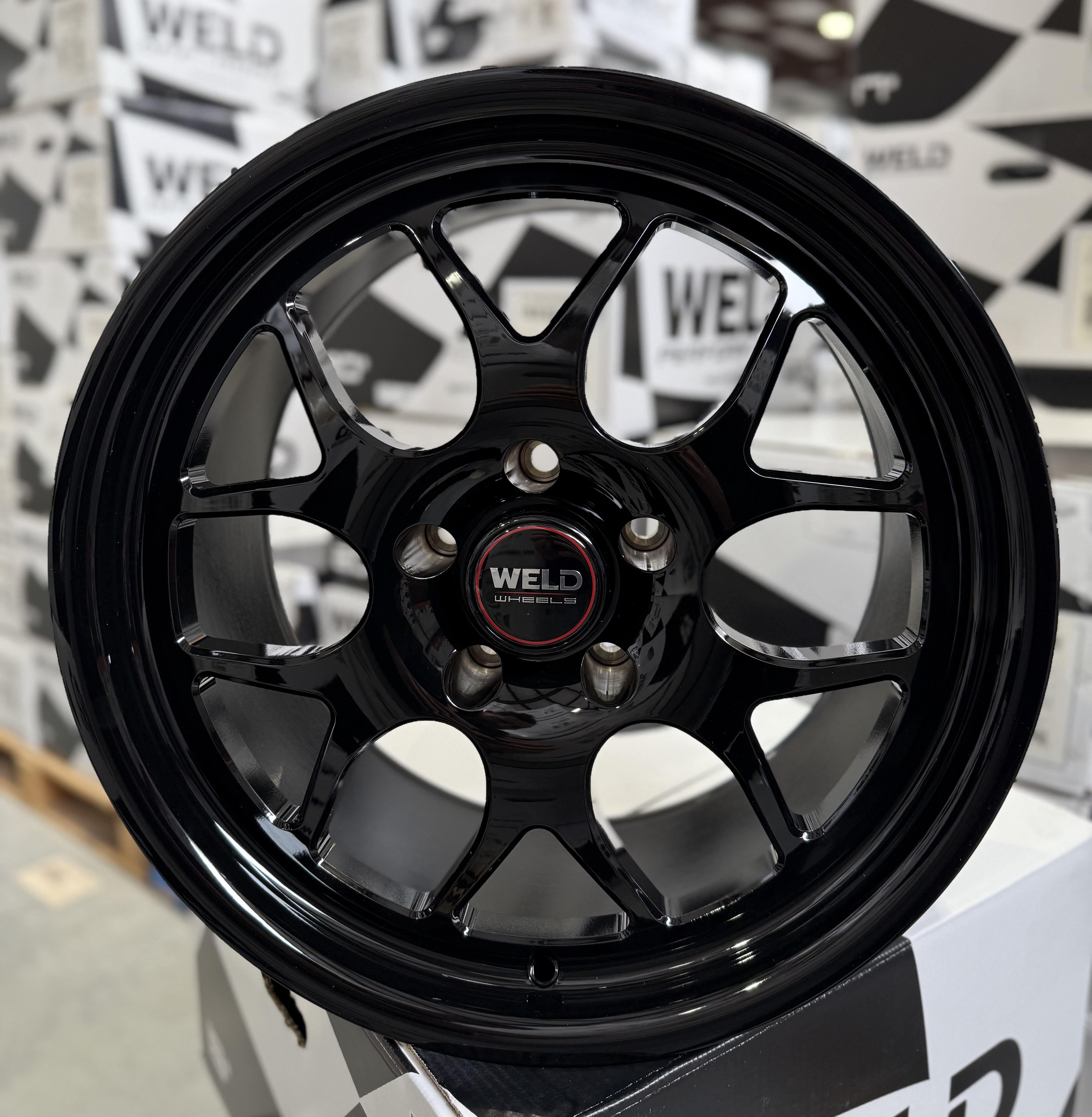 WELD Solana Street Full Gloss Black Wheel C6 C7 Z06 Corvette 18x12