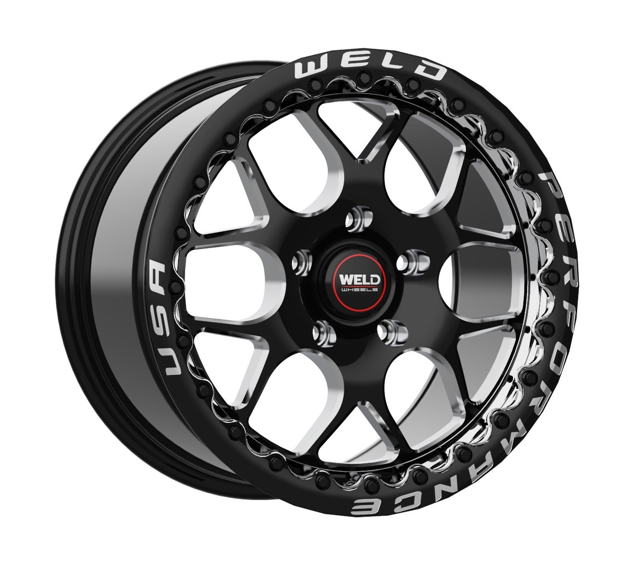 WELD Solana Beadlock Drag Z06 C6 C7 Z07 ZR1 Black Wheel 18x12